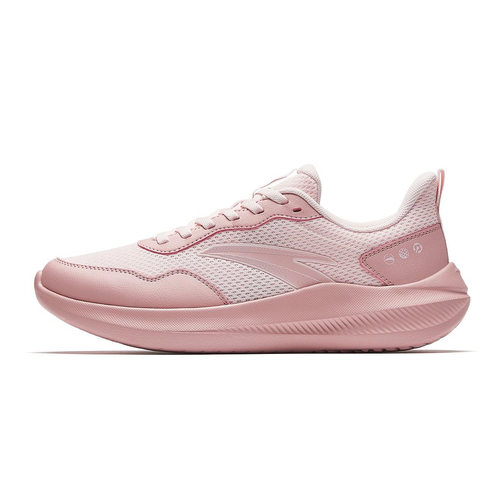 Anta Cushioning Slip Resistant Breathable Lightweight Low top City Commuting Running Shoes Women's Frost's Descent Pink 922615541-7
