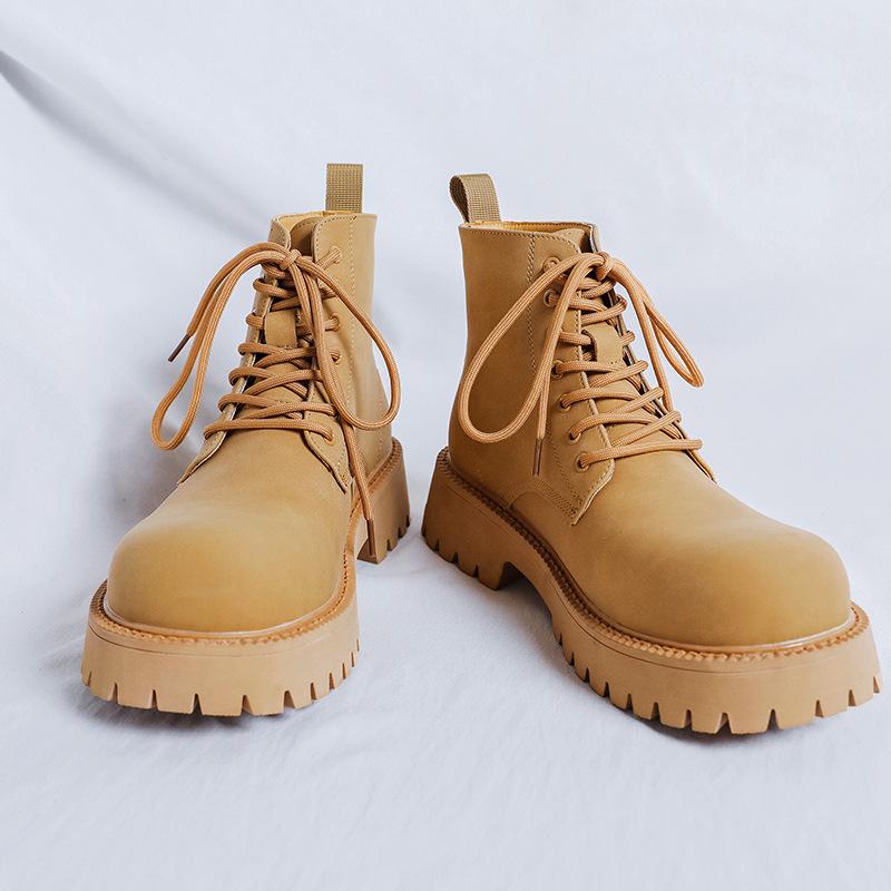 Мужские новые ботинки Мартина на высокой платформе, увеличивающие рост, модный тренд, большого размера, британские дезерты, мужская обувь 8266-R