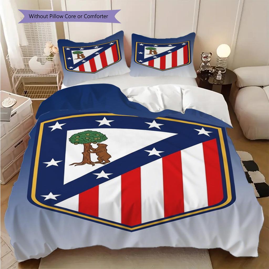 Vibrant Stripes Stars Emblem Bedding (1 * duvet cover + 2 * pillowcase, without core) Duvet cover and pillowcase Bedding set Soft and comfortable