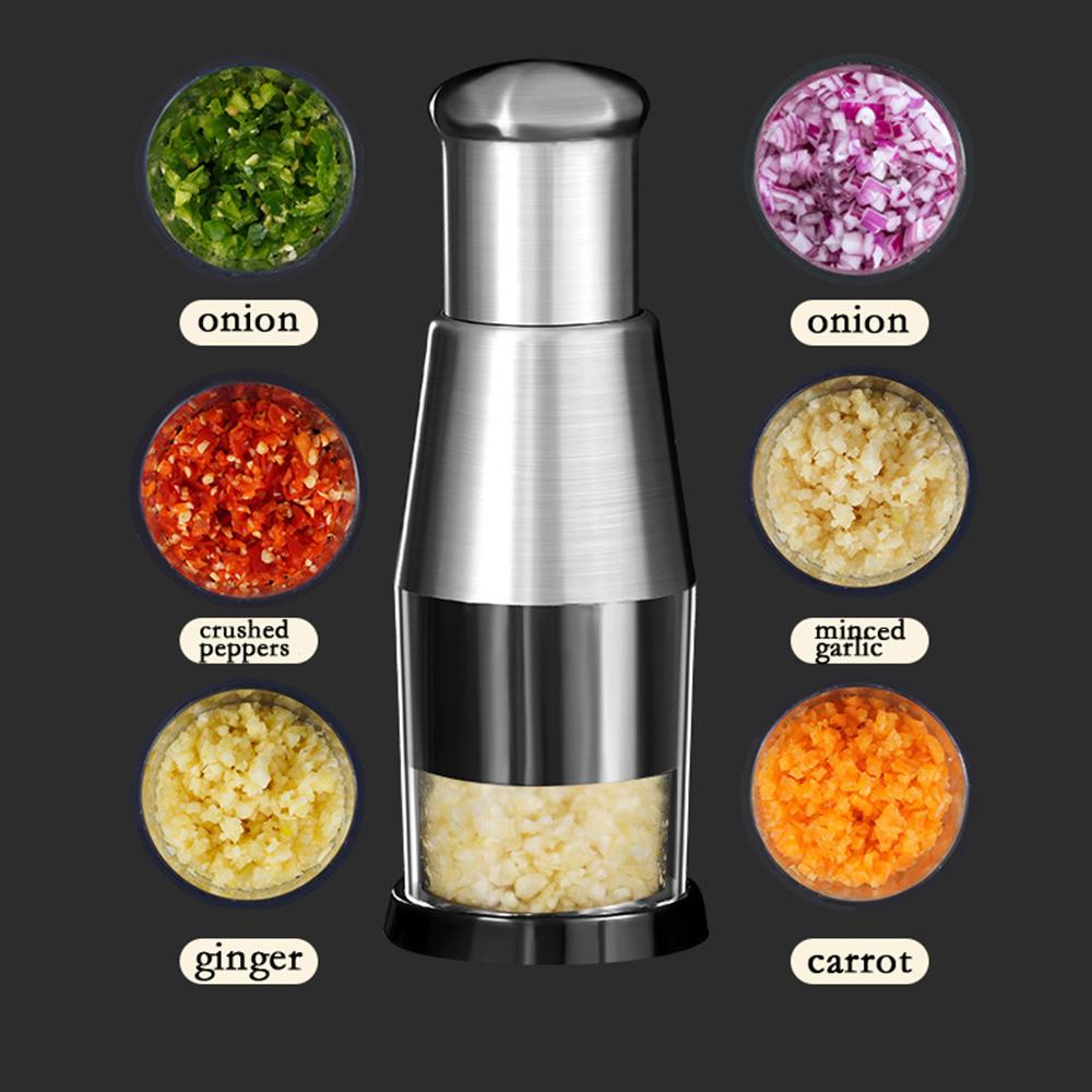 304 Stainless Steel Garlic Press Crusher Kitchen Gadget Cooking Vegetables Ginger Squeezer Masher Handheld Ginger Mincer Tools