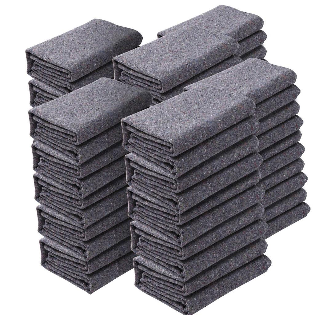 Moving Blankets, 72" x 54", 21 lbs/dz Weight, 24 Packs, Professional Recycled Cotton Packing Blanket, Large Heavy Duty Shipping Mover Pads Perfect for