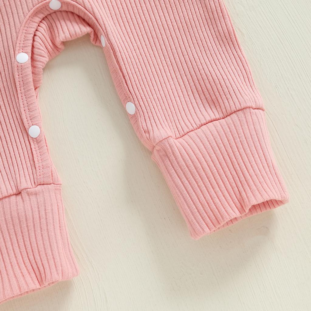 Citgeett Autumn Newborn Baby Girls Fall Romper Letter Embroidery Long Sleeve Jumpsuit Bow Headband Fall Clothes