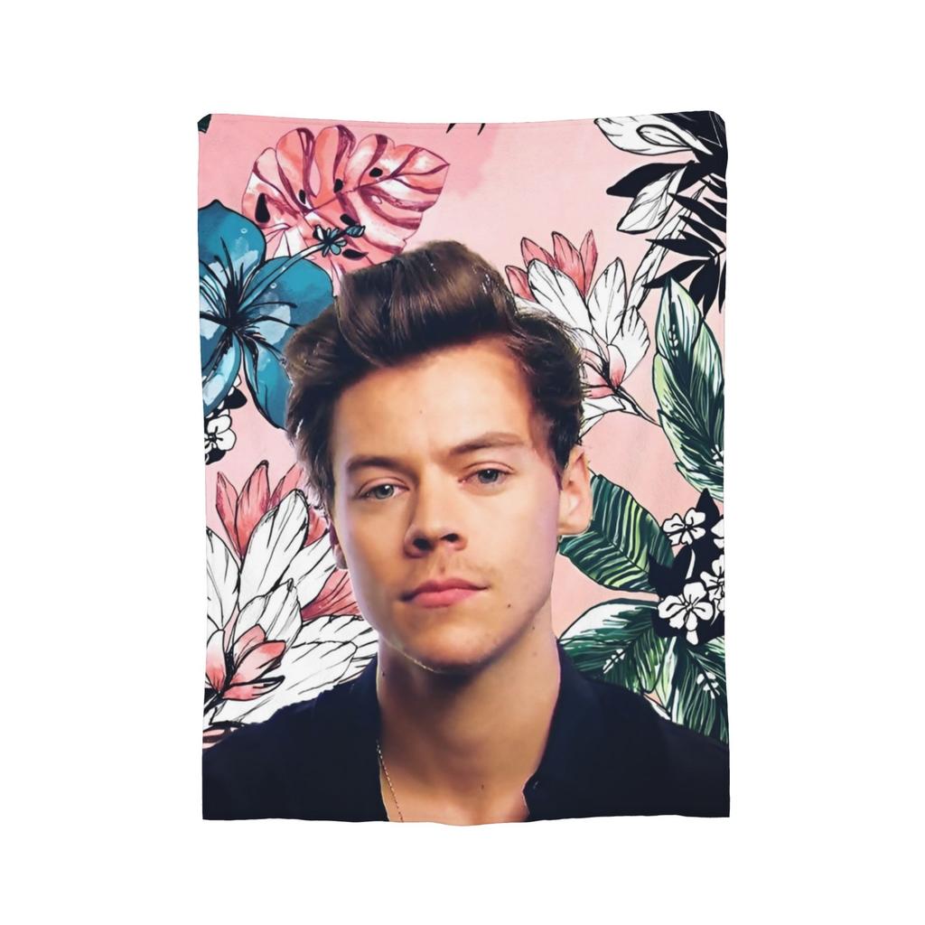 Плед Гарри Стайлс Коралловый Флис Плюшевый С Принтом Дышащий Легкий Тонкий Плед для Дома Дивана Покрывало