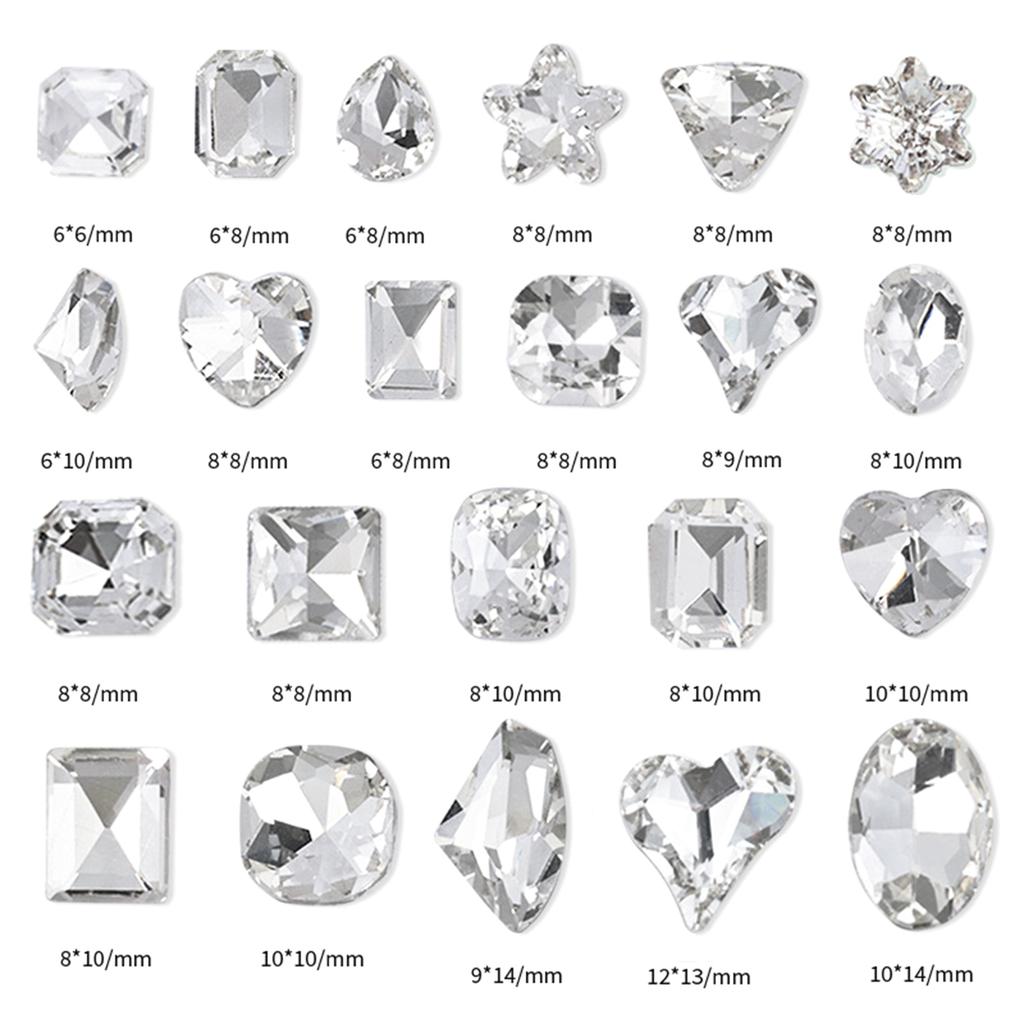 10x Стразы для ногтей неправильной формы, хрустальные камни для ногтей, сердечки, подвески для ногтей, прозрачные подвески для дизайна ногтей, украшения для дизайна ногтей