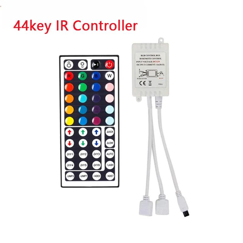 DC 12V LED Controller Single Dual Wire Output Panel Controller 44key IR Remote Controller for RGB 5050 3528 SMD LED Strip Light