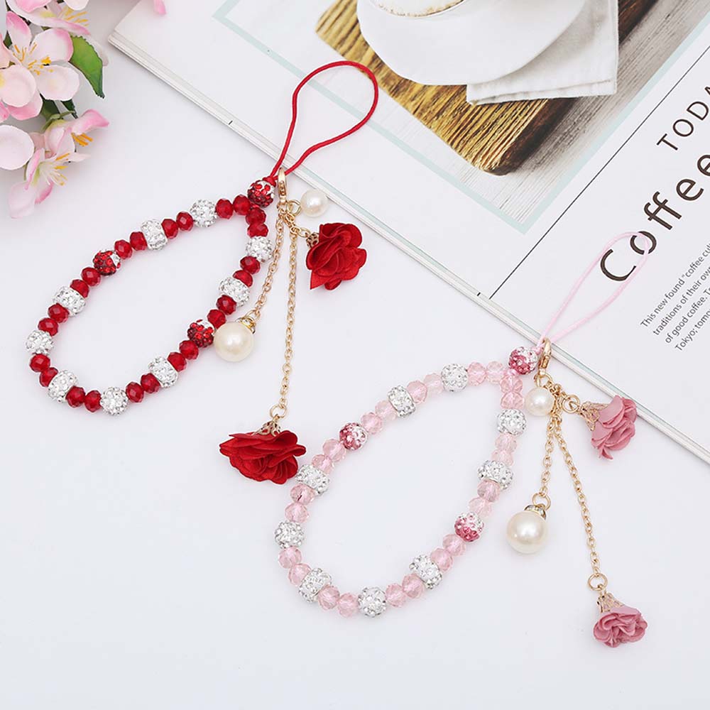 Accessories Flower Pendant Bracelet Mobile Phone Strap Lanyard Cell Phone Lanyard Wrist Straps