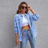 Джинсовая куртка с дырками, однотонная, женская, удобная, повседневная, свободная, на пуговицах, кардиган, пальто, уличная, женская верхняя одежда