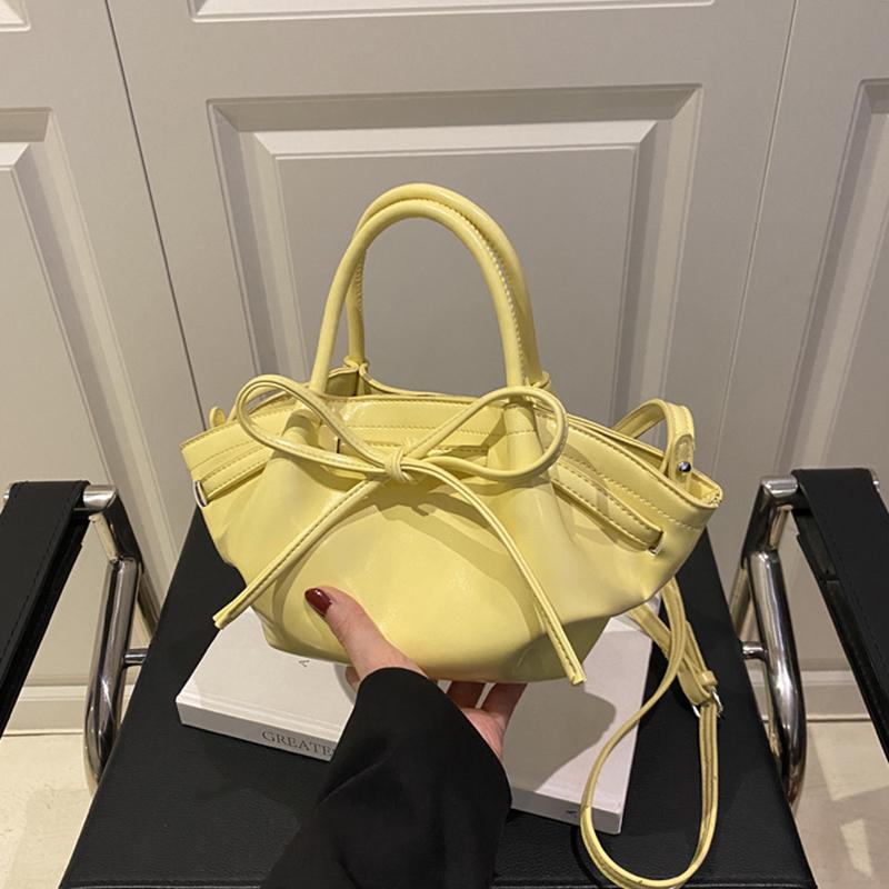 Женская летняя повседневная сумка кроссбоди конфетного цвета с бантом и регулируемым ремешком, универсальная маленькая плечевая сумка из ПУ кожи для ежедневного использования