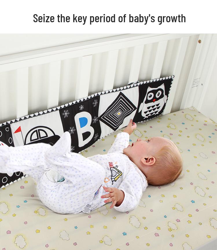 Black & White Ladybug Crib Bumper and Cloth Book for Infant Early Education