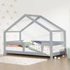 Lit cabane enfant LUCKY 90 x 180 gris