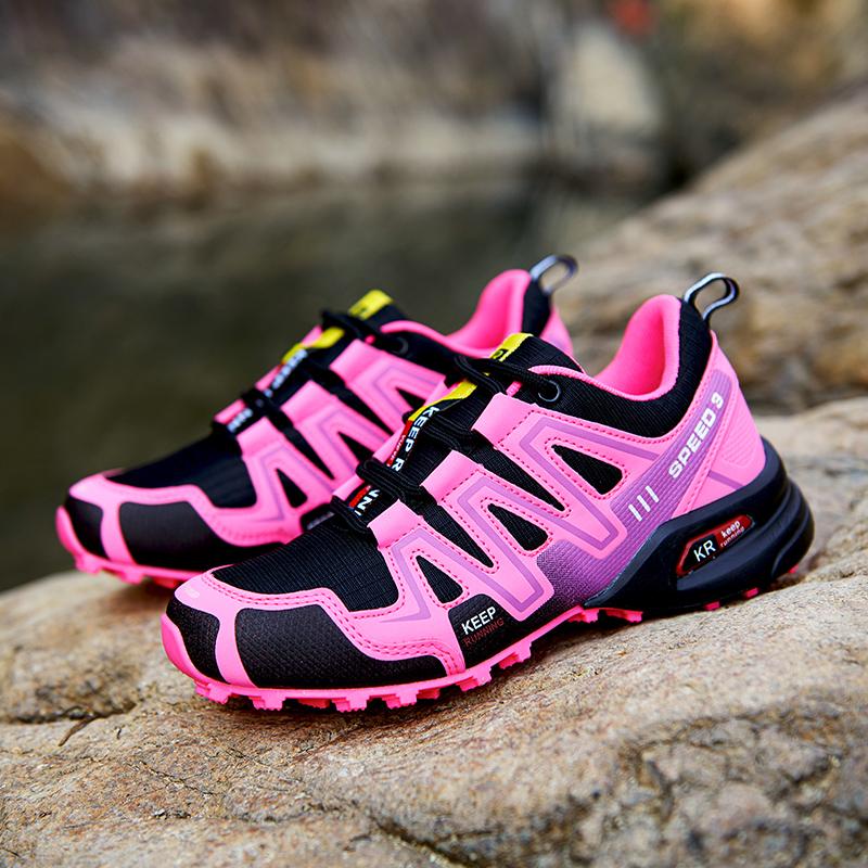 Женская уличная походная обувь, женская легкая износостойкая походная обувь для альпинизма, водонепроницаемая кожаная спортивная обувь большого размера