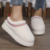 Fashion 2024 Luxury Brand New Women Slippers Ankle Boots Flats Platform Short Cotton Shoes Slippers