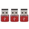 3PCS Plug and Play USB 2.0 Male to TypeC Female Adapter  Computer Use