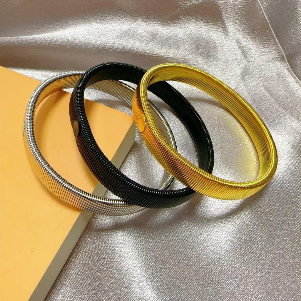 Мужской простой эластичный металлический браслет-манжета, держатель для рукава