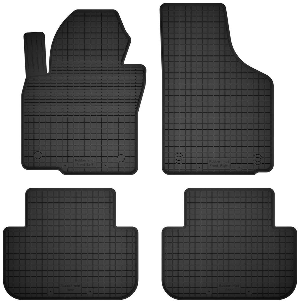 Rubber car mats, set of 4, universal for: Volkswagen Touran I minivan (2004-2010)