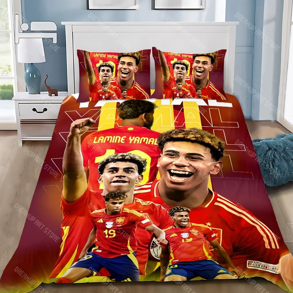 Football Stars Duvet Cover Pillowcase Bedding Set Adult Boy Girl Bedroom Decoration Children Gift Single Double Large Size