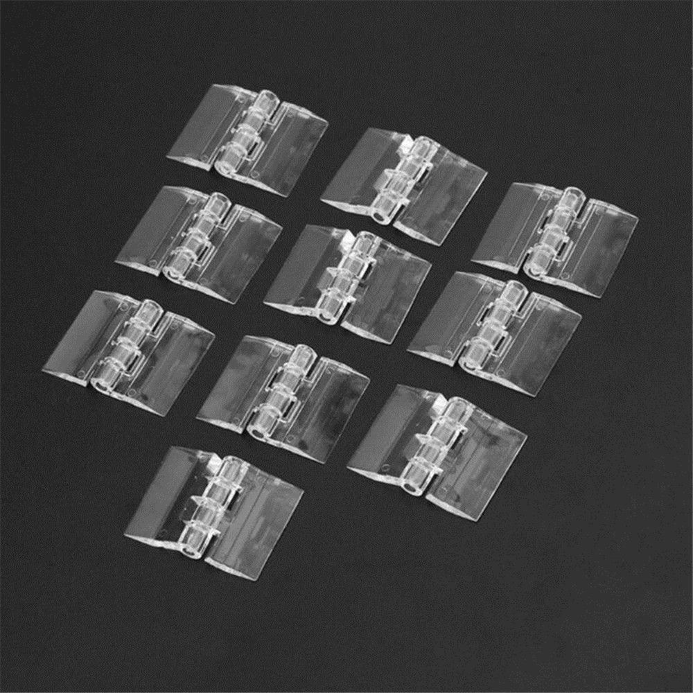 Practical 10Pcs Clear Acrylic Folding Tools Plastic Furniture Hinge Hinge