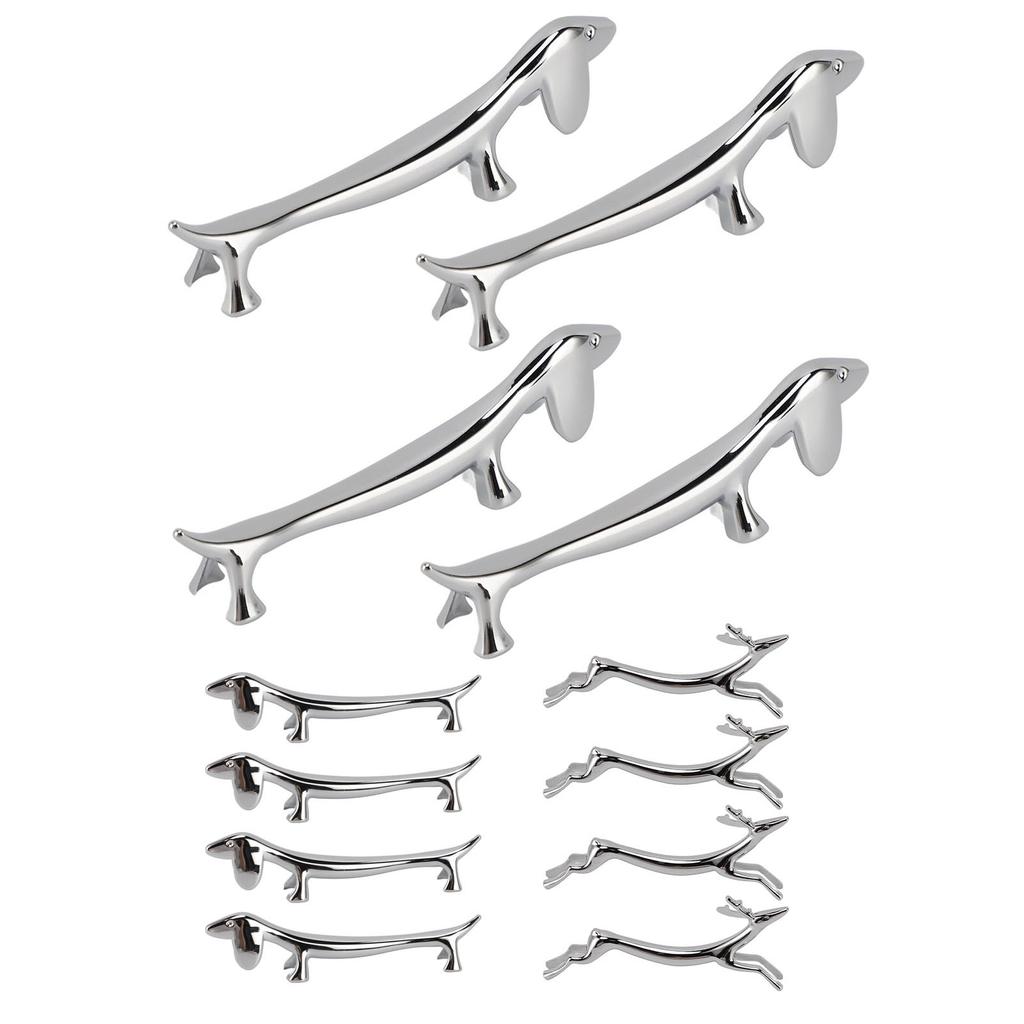 4 шт. Подставка для столовых приборов Серебряная подставка для палочек для еды Универсальная подставка для столовых приборов Посеребленный сплав цинка Форма животного для вилки, ложки