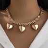 Punk Big Love Heart Pendant Necklace for Women Chain Choker Party Jewelry Collar