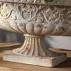 French Design Garden Urn Antique Stone Look Vintage Planter Embossed Pattern