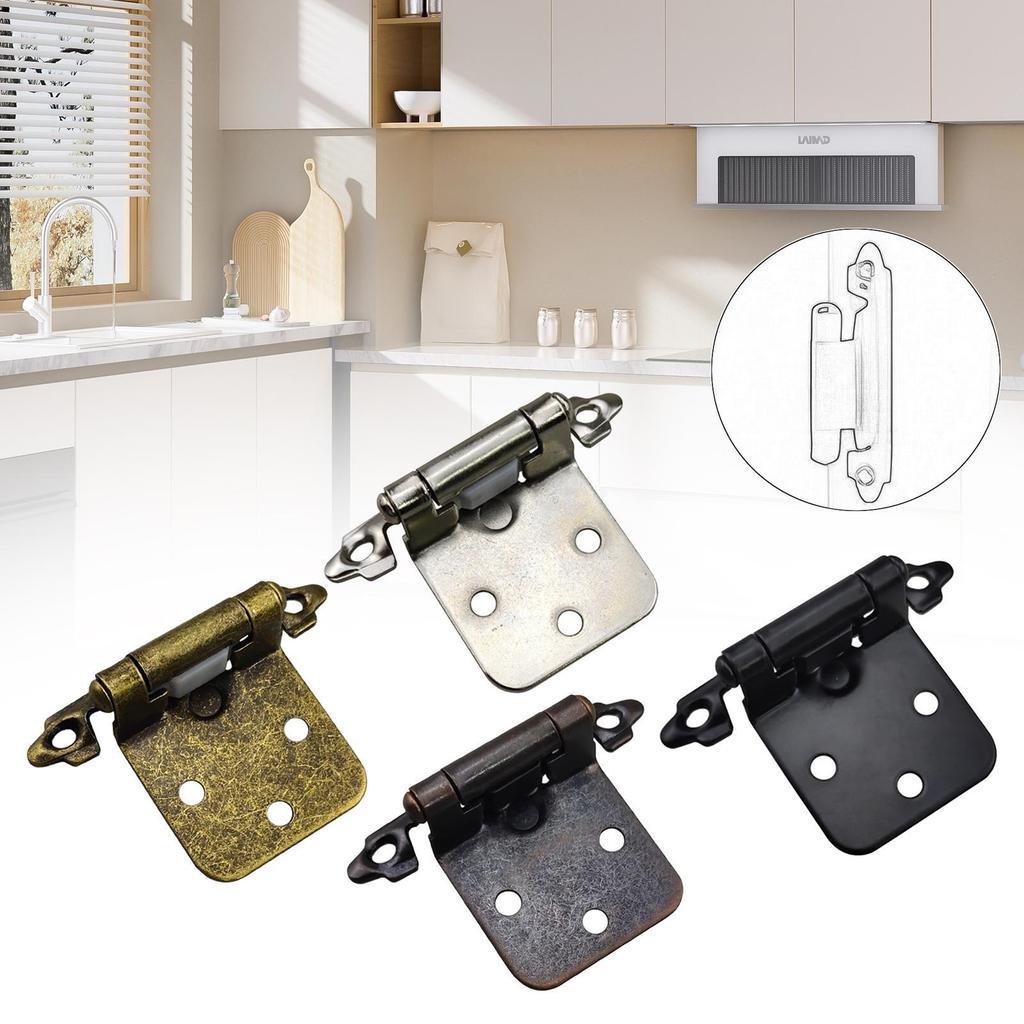 10 Pieces Self Closing Hinges Metal Flush Mount Kitchen Cabinet Door Hinges