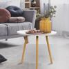 Coffee Table Small Simple Round Table Home Living Room Sofa Side Cabinet Nordic Nightstand with Wood Legs Bedroom Bedside Table