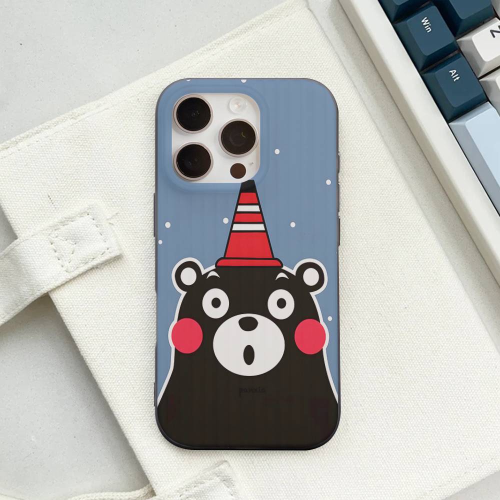 Kumamon Phone Case For IPhone 17 16 15 14 13 12 11 Corrugated Frosted Soft Cover Anti-Slip