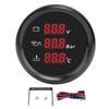 52mm Voltage Oil Pressure Water Temp Gauge Red Backlight Waterproof Digital Water Temp Oil Pressure
