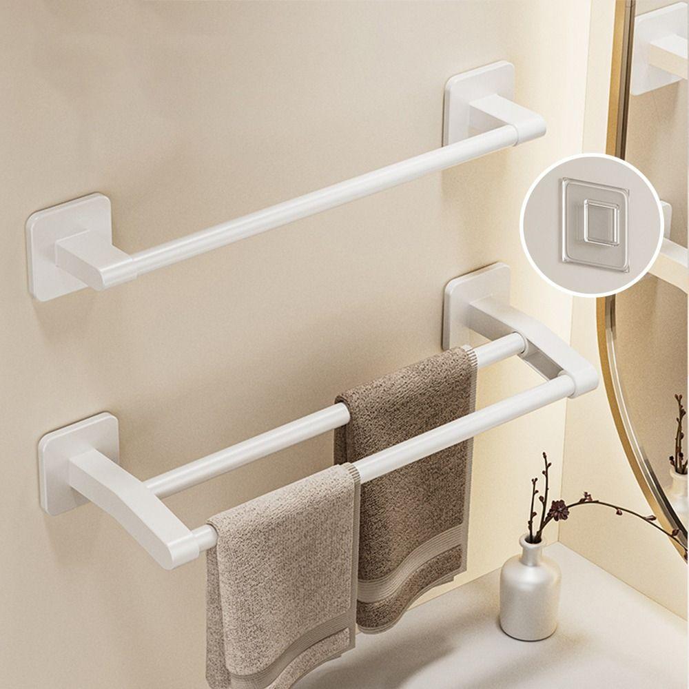 Superior Quality Aluminum Towel Rack Wall Mounted 30CM/40CM Towel Storage Hanger Paste Strong Load-bearing Bathroom Organizer