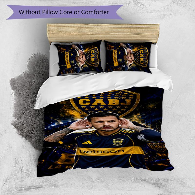 3pcs Club Atlético Boca Juniors pattern bedding set duvet cover set includes duvet cover &pillowcases,perfect all season bedroom decoration&gift