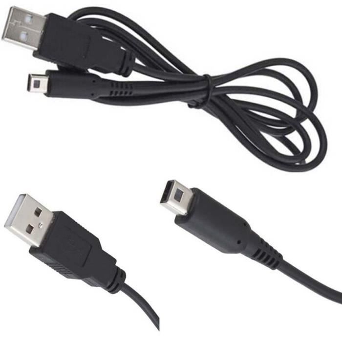 USB Charger for Nintendo 3ds Electrical Cord Cables / Dsi / Dsi Ll / Xl Black