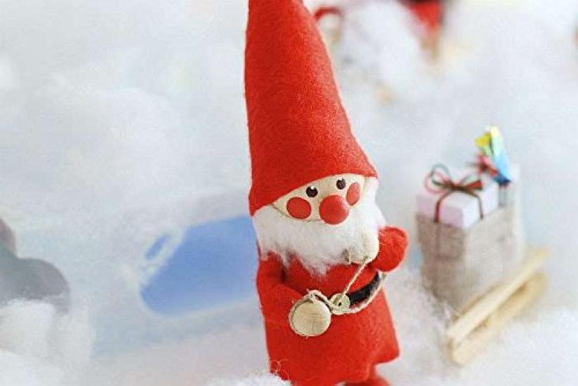 Christmas Wooden Doll Pulling a Sleigh [NORDIKA Nisse] (Santa / NRD120060)