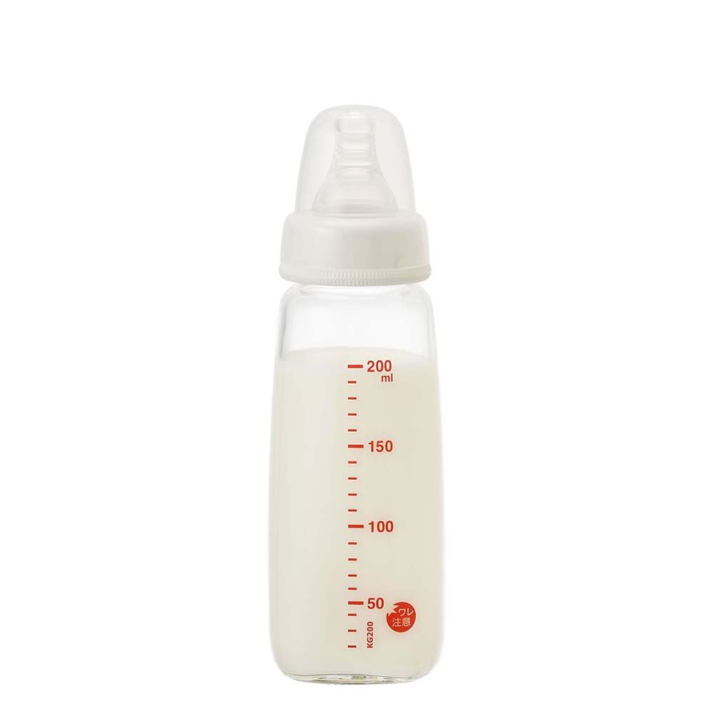 Pigeon Slim Baby Bottle, 200ml, Made of Heat-Resistant Glass, Quick-Cooling, Scratch-Resistant, and Hygienic