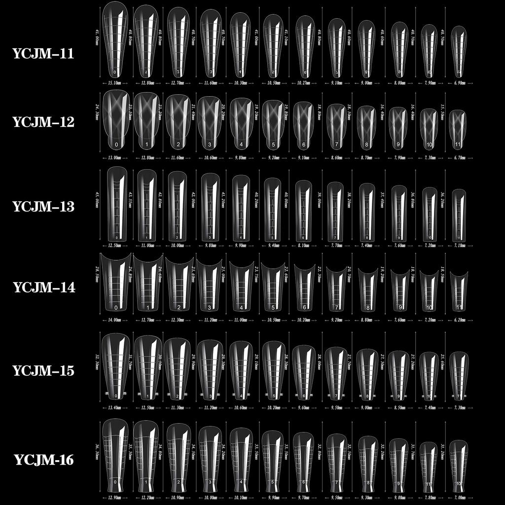 Двойные формы системы наращивания ногтей, шпильки/гроб/миндалевидные формы с полным покрытием для ногтей, УФ-гель, пластиковые формы для быстрого наращивания накладных ногтей