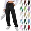 Women's Fashion Sport Solid Color Pocket Casual Sweatpants Pants