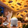 1 Set Rotating LED Projection Light Adjustable Base USB Charging for Indoor Festival Celebration