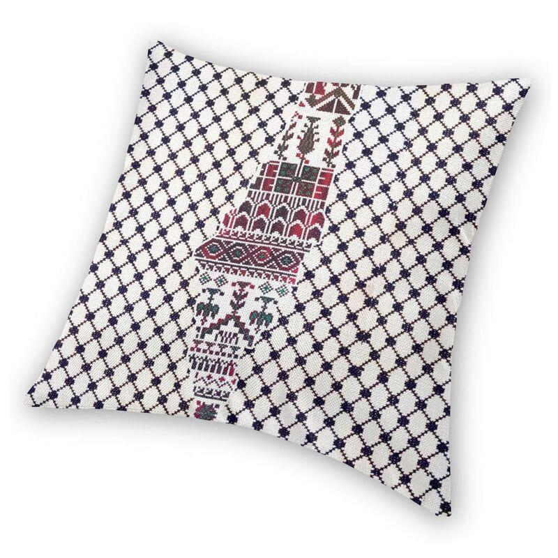 Palestine Keffiyeh Palestinian Traditional Tatreez Embroidery Sofa Cushion Cover Polyester Hatta Kufiya Pillow Case Home Decor