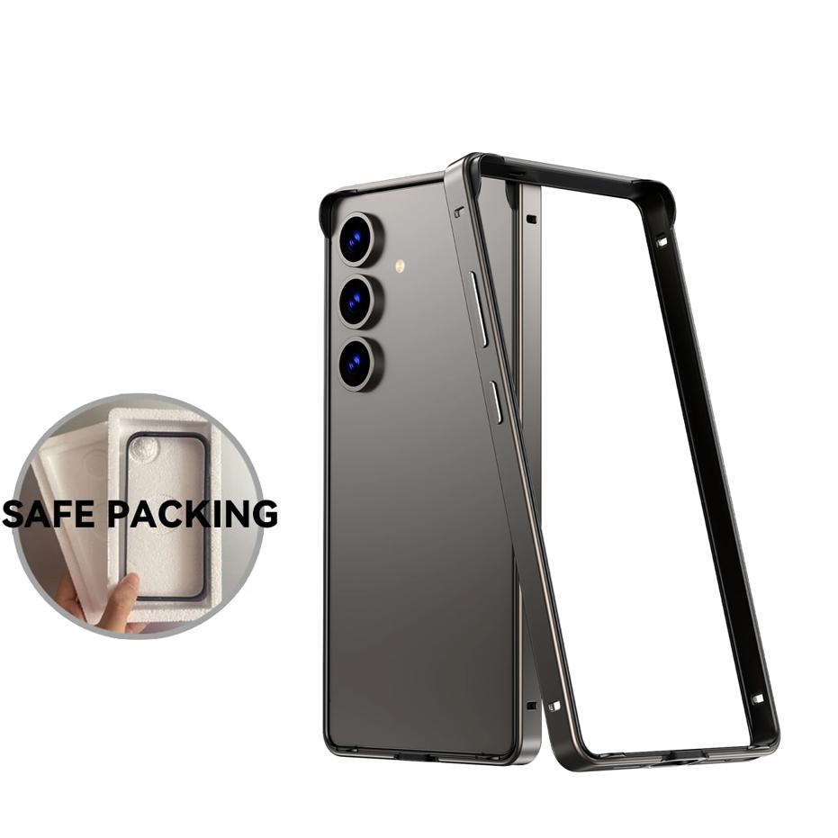 Стильный и легкий чехол-бампер с алюминиевой металлической рамкой для Samsung S26 Ultra S25 S24 Plus, крышка с теплоотводом