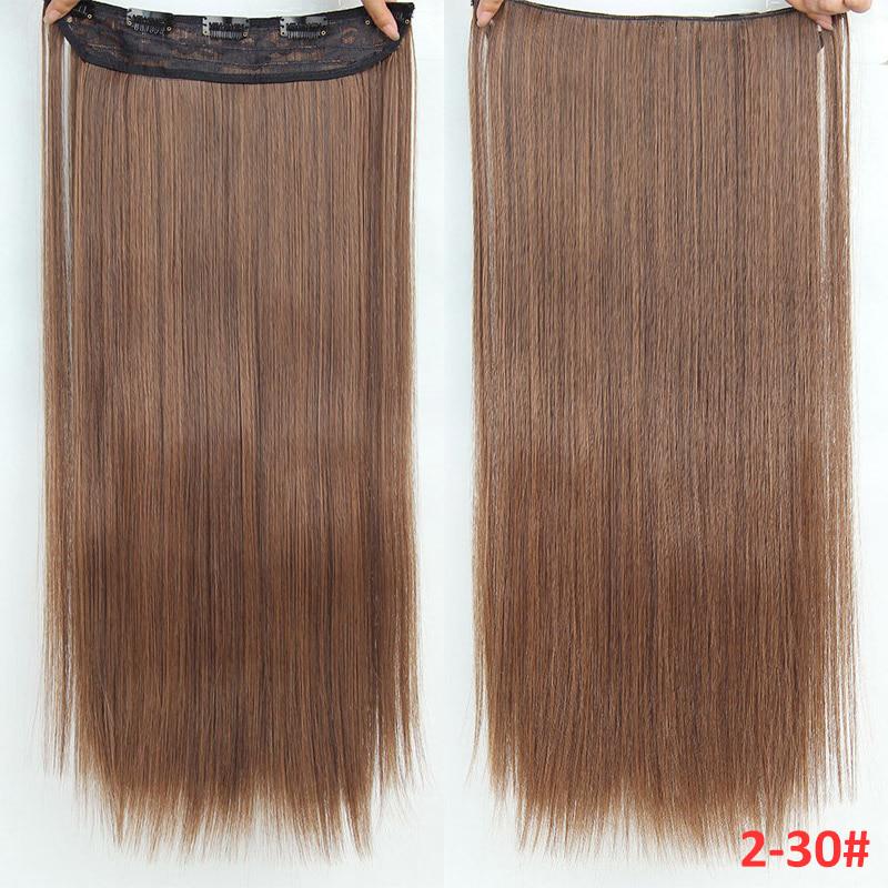 Long Straight Clip In One Piece Synthetic High Temperature Synthetic 5 Clips Hair Pieces