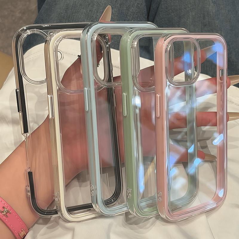 Transparent Candy Phone Case For iPhone 11 12 13 14 15 16 17 Pro Max Plus Air Clear Shockproof Bumper Back Cases Cover