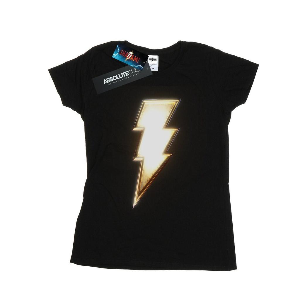 DC Comics Womens/Ladies Shazam Bolt Logo Cotton T-Shirt