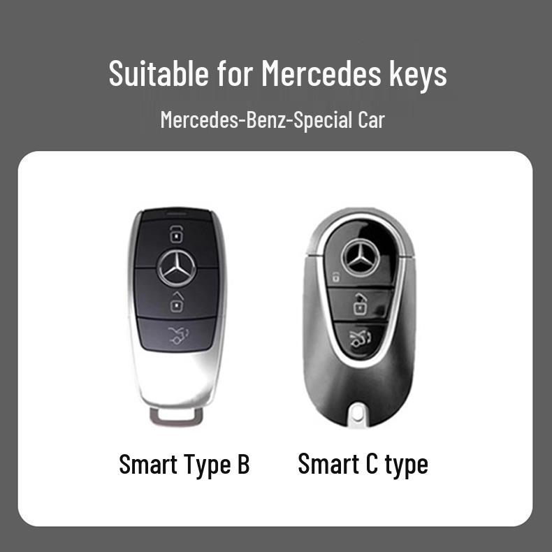 Чехол для ключа Mercedes: C-Class, E-Class, GLC300, A200 - Элегантный дизайн для моделей C260L, E300L, C200L.