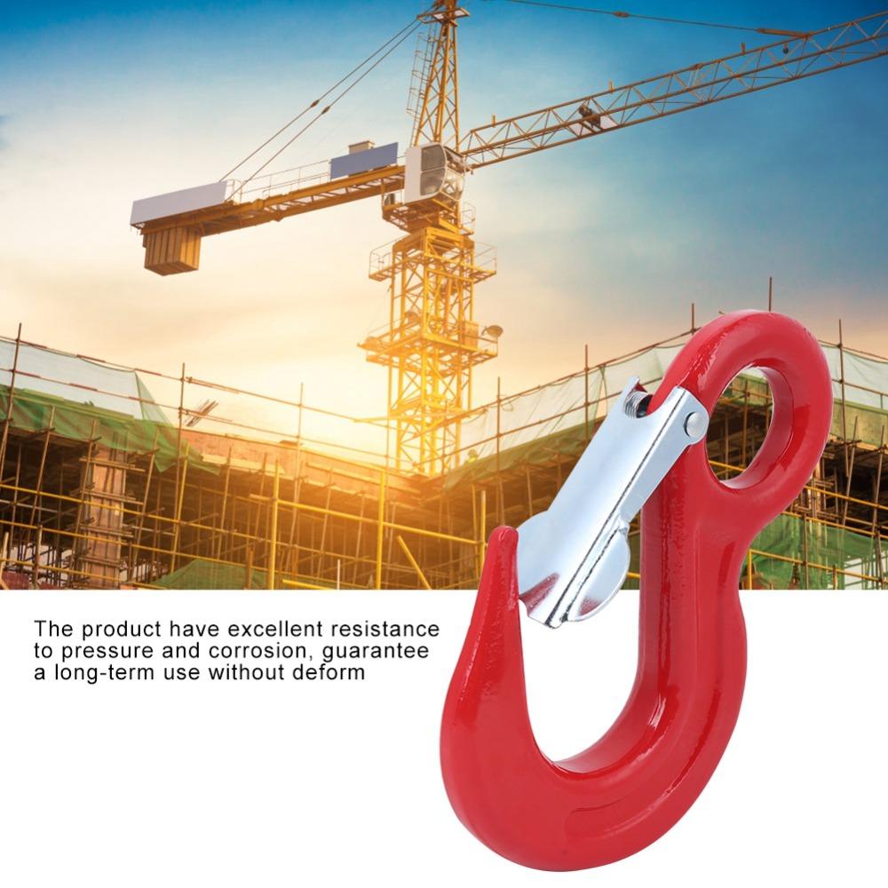 5000kg Load Capacity Alloy Steel Crane Hook Red Safety Latch Hook Ship Construction