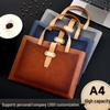 Настраиваемая кожаная сумка для документов формата A4 и деловой портфель с печатью логотипа