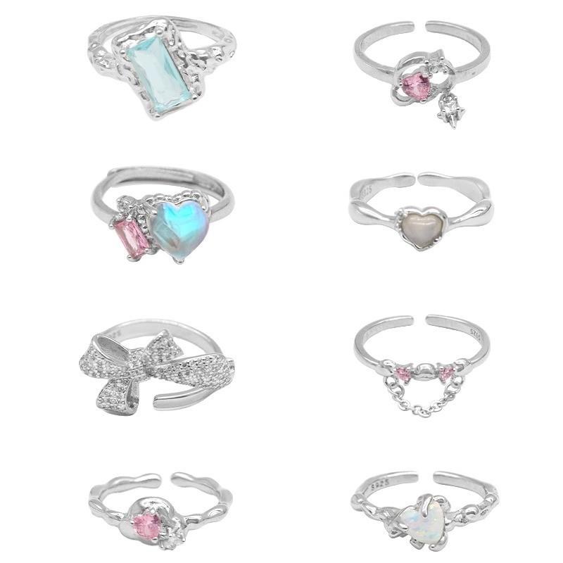 Регулируемое кольцо в виде сердца и художественного облака для женщин, стильная медная бижутерия с уникальным дизайном