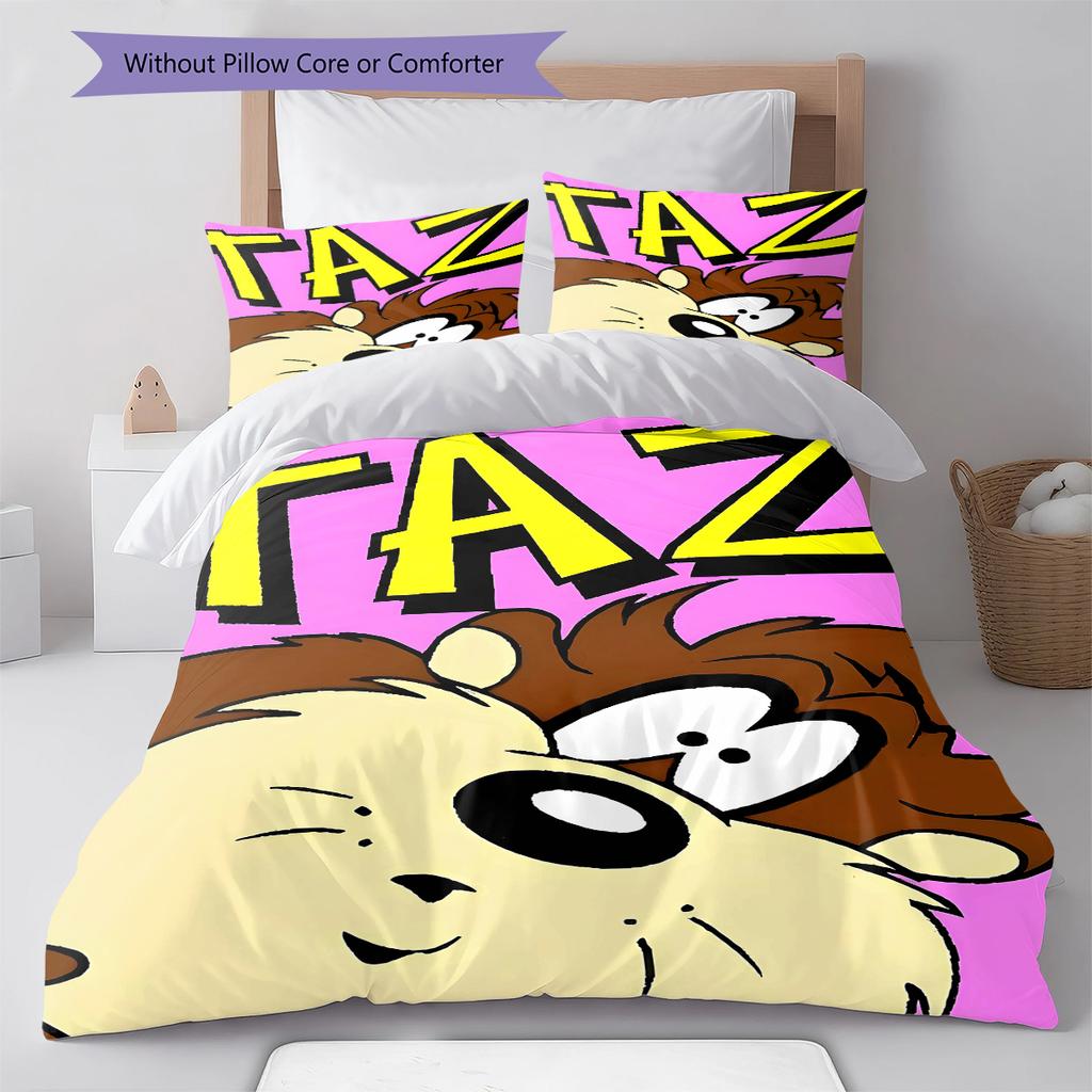 Tazmanian Devil Pattern Bedding,Quilt Set Quilt Cover Pillowcase Home Birthday Gift (1 * duvet cover + 2 * pillowcase, without core)