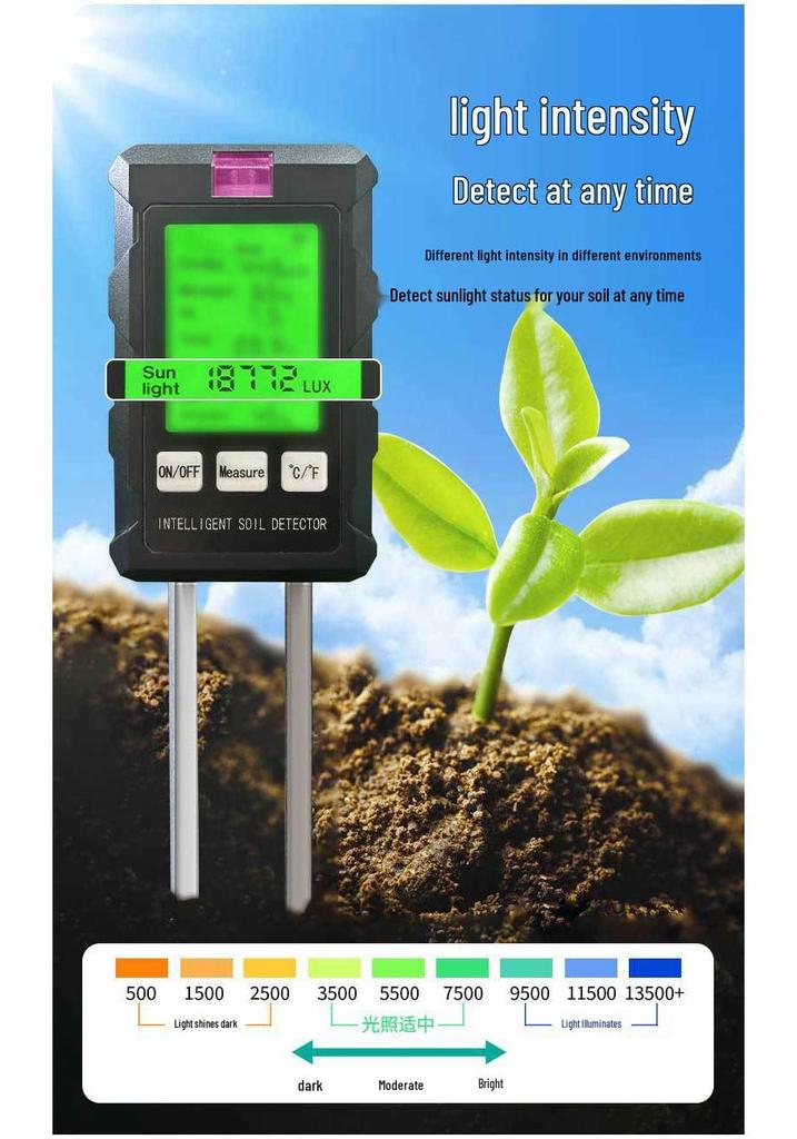 Soil Moisture, Light, pH, and Nutrient Tester for Plants