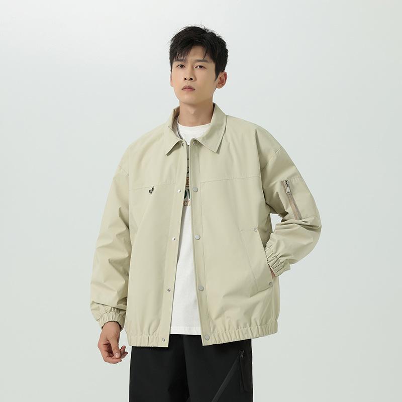 Куртка с воротником-бейсболкой, осеннее мужское пальто, свободная повседневная модная тонкая верхняя часть для мужчин