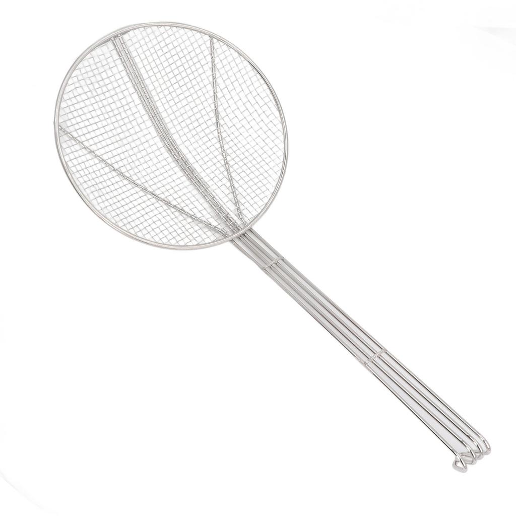 Skimmer Spoon Long Handle Stainless Steel Fine Mesh Wire Strainer Ladle with Hook for Cooking Frying