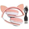 Bluetooth 5.0 Headphones Cat Ear LED Light Wireless Cute Headsets for Young PeoplePink Cat Paw